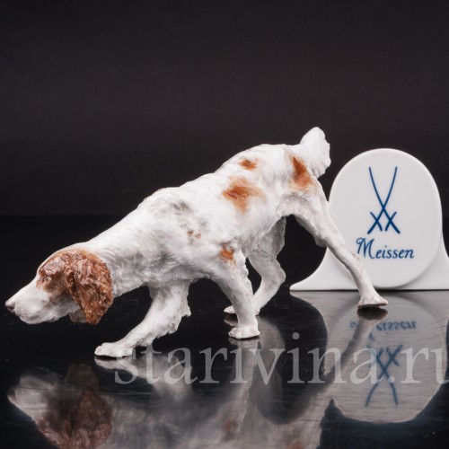Фигурка собаки из фарфора Идущий сеттер, Meissen, Германия, нач. 20 в.