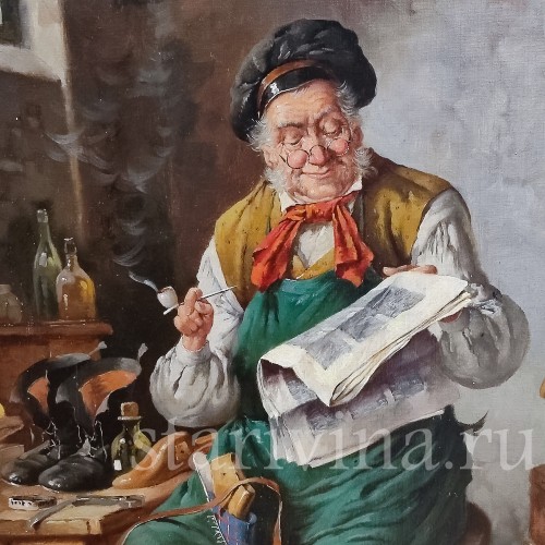 Картина маслом на холсте В мастерской, Германия.