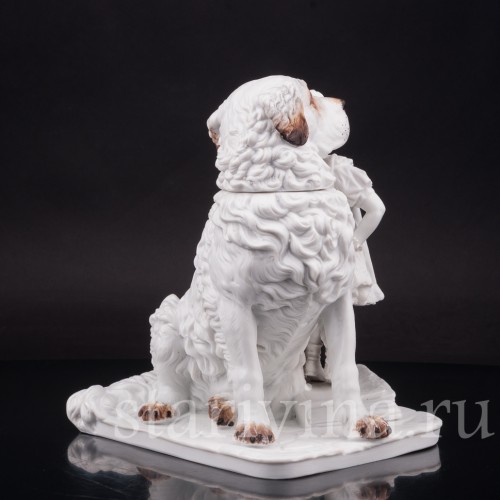 Фарфоровая статуэтка Я самая большая, девочка с собакой, Dressel, Kister & Co, Германия, нач. 20 в.
