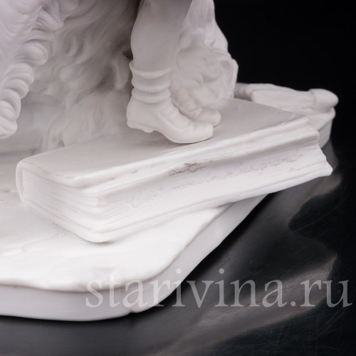 Фарфоровая статуэтка Я самая большая, девочка с собакой, Dressel, Kister & Co, Германия, нач. 20 в.