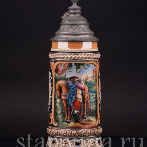 Старинная пивная кружка Трубач из Зекингена, 1/2 л, Германия, кон. 19 - нач. 20 вв.