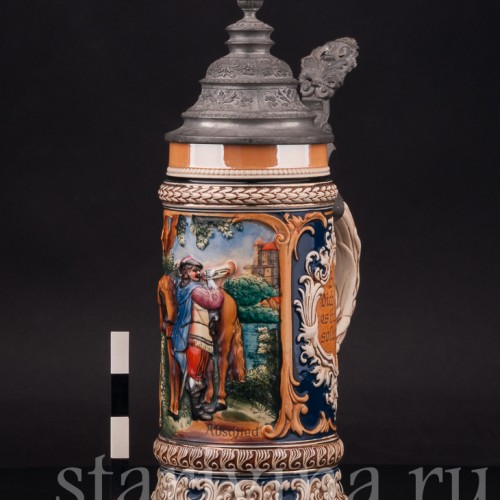 Старинная пивная кружка Трубач из Зекингена, 1/2 л, Германия, кон. 19 - нач. 20 вв.