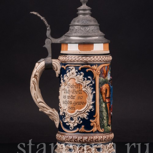 Старинная пивная кружка Трубач из Зекингена, 1/2 л, Германия, кон. 19 - нач. 20 вв.