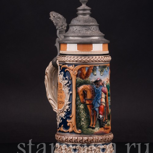 Старинная пивная кружка Трубач из Зекингена, 1/2 л, Германия, кон. 19 - нач. 20 вв.