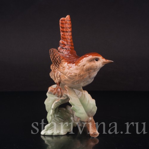 Фигурка птицы из фарфора Крапивник Goebel, Германия, 1969 г.