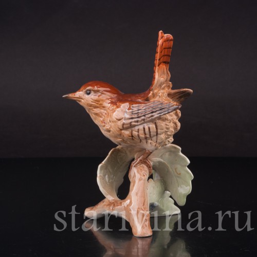 Фигурка птицы из фарфора Крапивник Goebel, Германия, 1969 г.