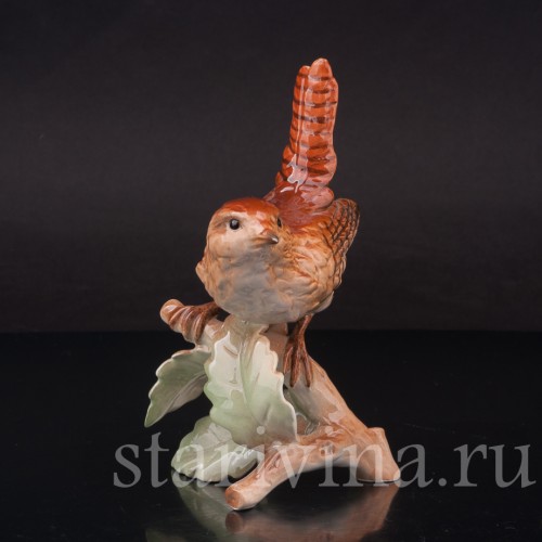 Фигурка птицы из фарфора Крапивник Goebel, Германия, 1969 г.