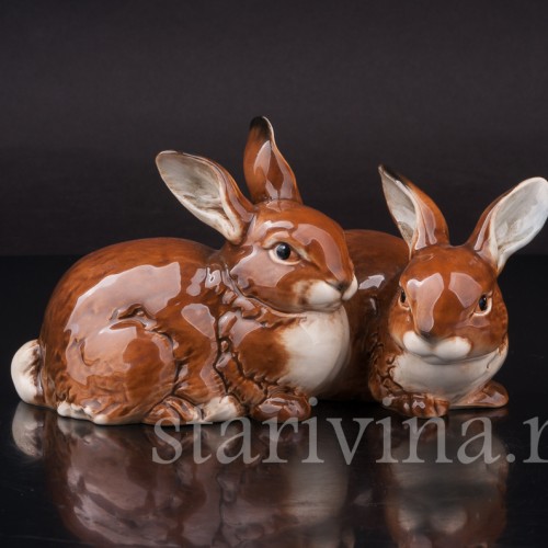 Фигурка из фарфора Два зайчика Goebel, Германия, 1979-90 гг.