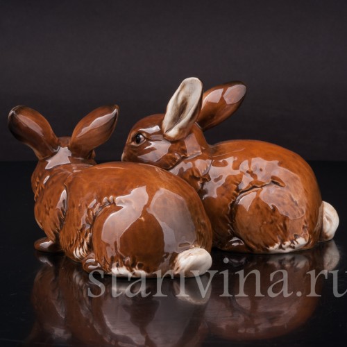 Фигурка из фарфора Два зайчика Goebel, Германия, 1979-90 гг.