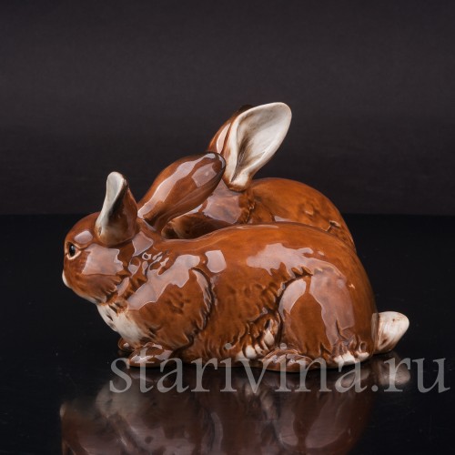 Фигурка из фарфора Два зайчика Goebel, Германия, 1979-90 гг.