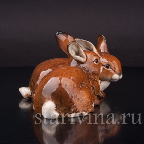 Фигурка из фарфора Два зайчика Goebel, Германия, 1979-90 гг.