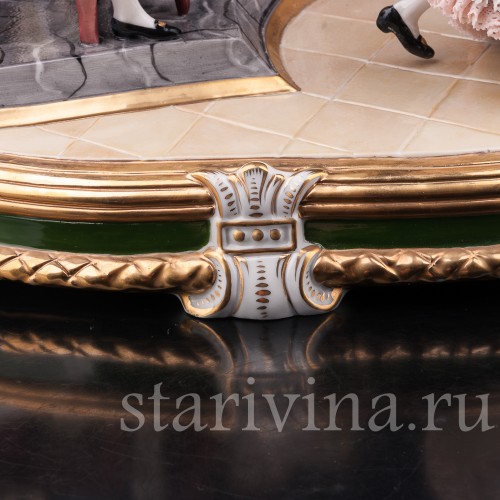Композиция из фарфора На балу, кружевная, Sitzendorf, Германия, пер. пол. 20 в.