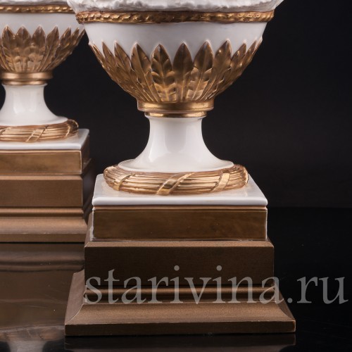 Парные фарфоровые лампы Морские нимфы, Дрезден, Германия, нач. 20 в.