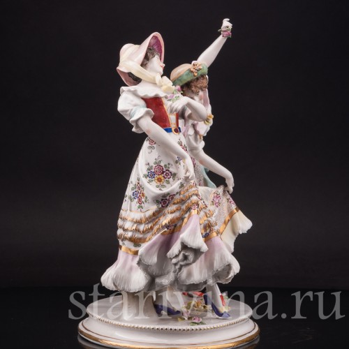 Фарфоровая статуэтка Танцующие девушки, Volkstedt, Германия, 1908-36 гг.