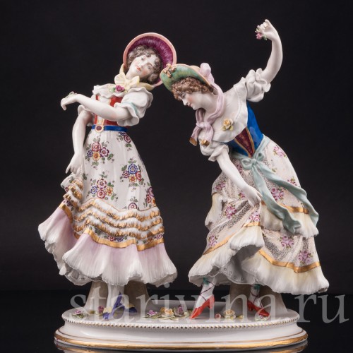 Фарфоровая статуэтка Танцующие девушки, Volkstedt, Германия, 1908-36 гг.
