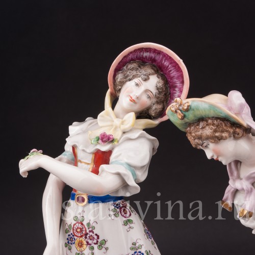 Фарфоровая статуэтка Танцующие девушки, Volkstedt, Германия, 1908-36 гг.