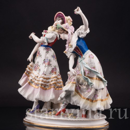 Фарфоровая статуэтка Танцующие девушки, Volkstedt, Германия, 1908-36 гг.