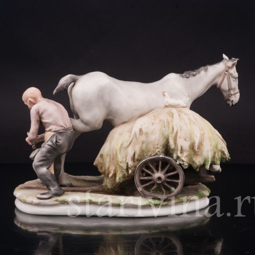 Фарфоровая композиция Кузнец, Giuseppe Cappe, Италия, сер. 20 в.