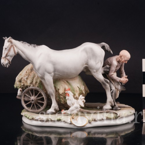 Фарфоровая композиция Кузнец, Giuseppe Cappe, Италия, сер. 20 в.