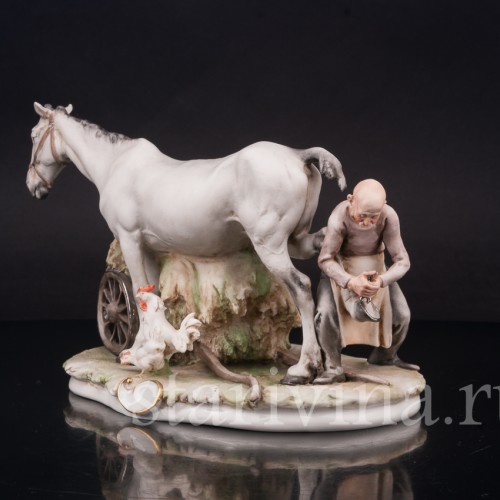 Фарфоровая композиция Кузнец, Giuseppe Cappe, Италия, сер. 20 в.