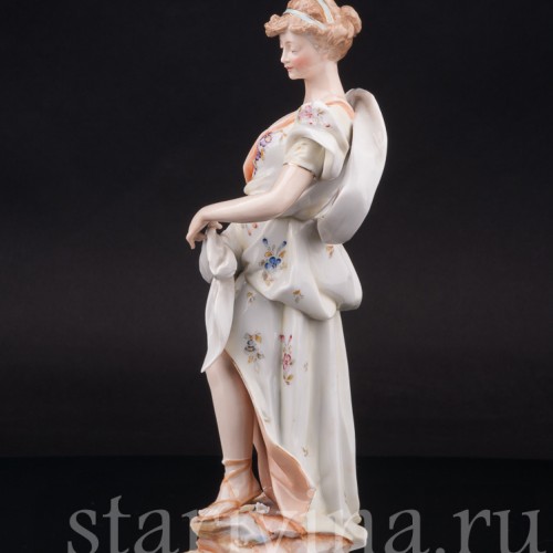 Фарфоровая статуэтка девушки Знаки зодиака, Овен, Volkstedt, Германия, кон. 19 в.