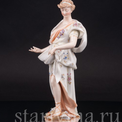 Фарфоровая статуэтка девушки Знаки зодиака, Овен, Volkstedt, Германия, кон. 19 в.