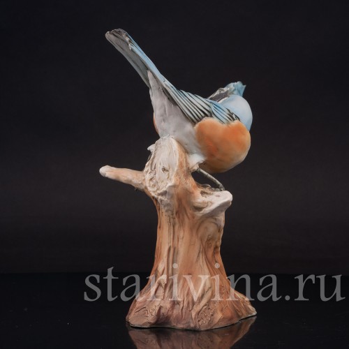 Фигурка птицы из фарфора Хохлатая синица Tay, Италия, сер. 20 в.