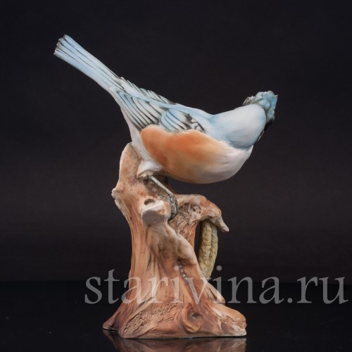 Фигурка птицы из фарфора Хохлатая синица Tay, Италия, сер. 20 в.