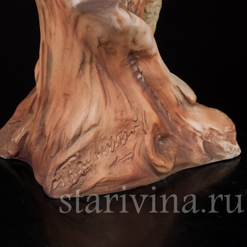 Фигурка птицы из фарфора Хохлатая синица Tay, Италия, сер. 20 в.