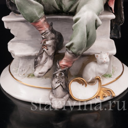 Фарфоровая статуэтка Старик с бутылкой, Giuseppe Cappe, Италия, сер. 20 в.