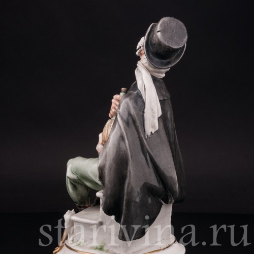 Фарфоровая статуэтка Старик с бутылкой, Giuseppe Cappe, Италия, сер. 20 в.