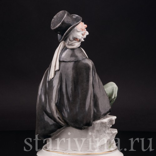 Фарфоровая статуэтка Старик с бутылкой, Giuseppe Cappe, Италия, сер. 20 в.