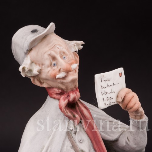 Фарфоровая статуэтка Почтальон, Giuseppe Cappe, Италия, 1961 г.