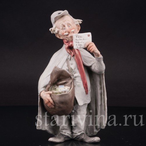 Фарфоровая статуэтка Почтальон, Giuseppe Cappe, Италия, 1961 г.