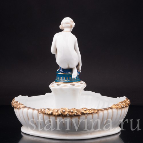 Фарфоровая композиция Купальщица, настольный фонтан, E. A. Muller, Германия, 1890-1927 гг.
