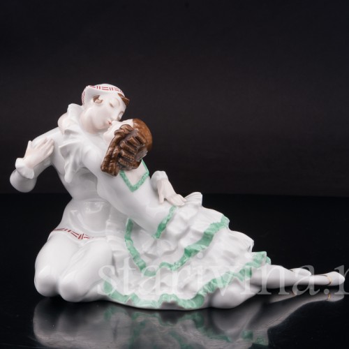 Фарфоровая статуэтка Поцелуй, Пьеро и Пьеретта Hutschenreuther, Германия, 1920-38 гг.