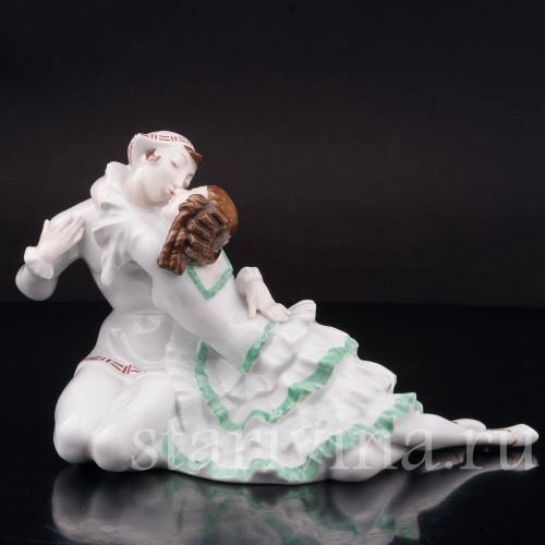 Фарфоровая статуэтка Поцелуй, Пьеро и Пьеретта Hutschenreuther, Германия, 1920-38 гг.