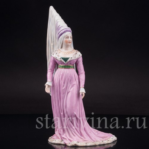 Фарфоровая статуэтка Дама в бургундском платье, Carl Thieme, Германия, перв. пол. 20 в.