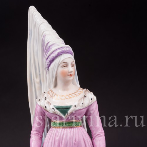 Фарфоровая статуэтка Дама в бургундском платье, Carl Thieme, Германия, перв. пол. 20 в.