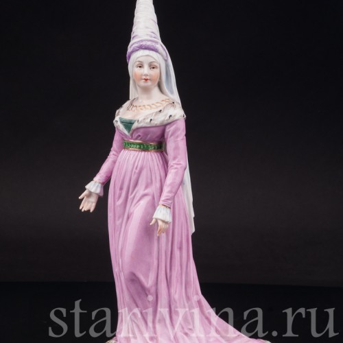 Фарфоровая статуэтка Дама в бургундском платье, Carl Thieme, Германия, перв. пол. 20 в.