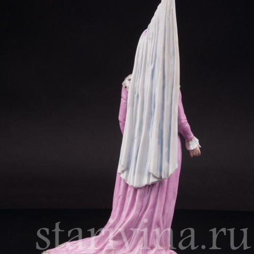 Фарфоровая статуэтка Дама в бургундском платье, Carl Thieme, Германия, перв. пол. 20 в.