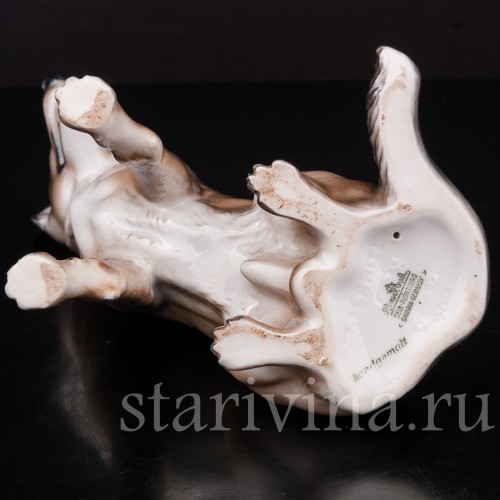 Уценненная фарфоровая статуэтка собаки Сидящая овчарка, Rosenthal, Германия, 1953-56 гг.