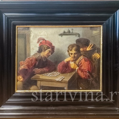 Картина маслом Карточные шулеры, Германия, сер. 20 в.