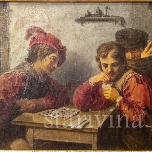 Картина маслом Карточные шулеры, Германия, сер. 20 в.
