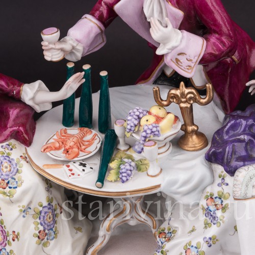 Композиция из фарфора Беззаботная вечеринка, Дрезден, Германия, вт. пол. 20 в.