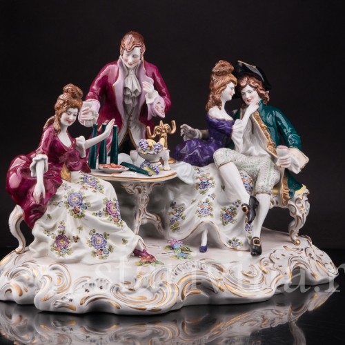 Композиция из фарфора Беззаботная вечеринка, Дрезден, Германия, вт. пол. 20 в.