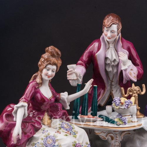 Композиция из фарфора Беззаботная вечеринка, Дрезден, Германия, вт. пол. 20 в.