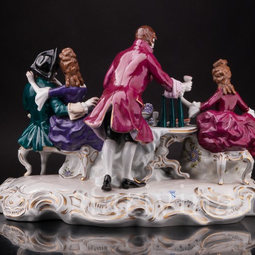 Композиция из фарфора Беззаботная вечеринка, Дрезден, Германия, вт. пол. 20 в.