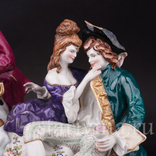 Композиция из фарфора Беззаботная вечеринка, Дрезден, Германия, вт. пол. 20 в.