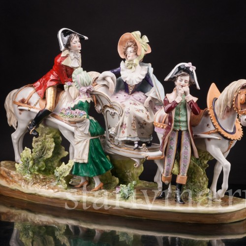 Композиция из фарфора Сценка у паланкина, Дрезден, Германия, перв. пол. 20 в.